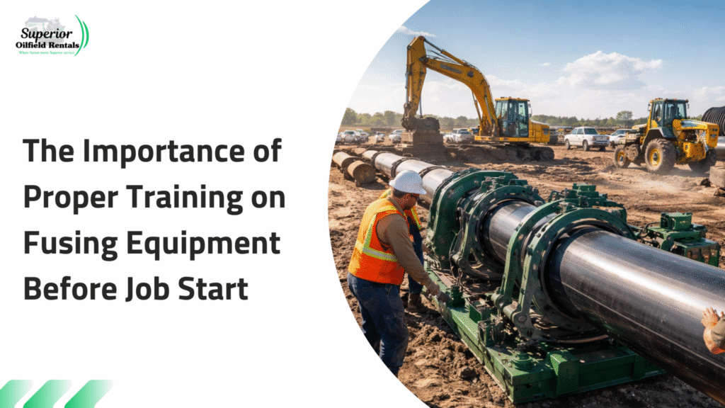 Crew operating HDPE fusion equipment during pipeline installation